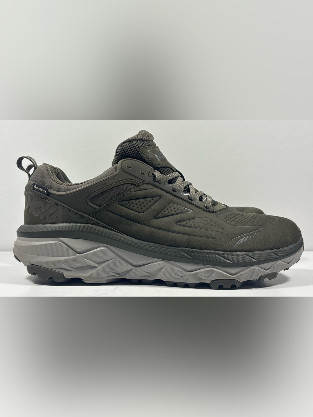 HOKA Challenger Low GORE-TEX Trail Hiking Men’s 11 Waterproof Olive Green EUC